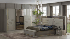 Golden Bed Set with Wardrobe