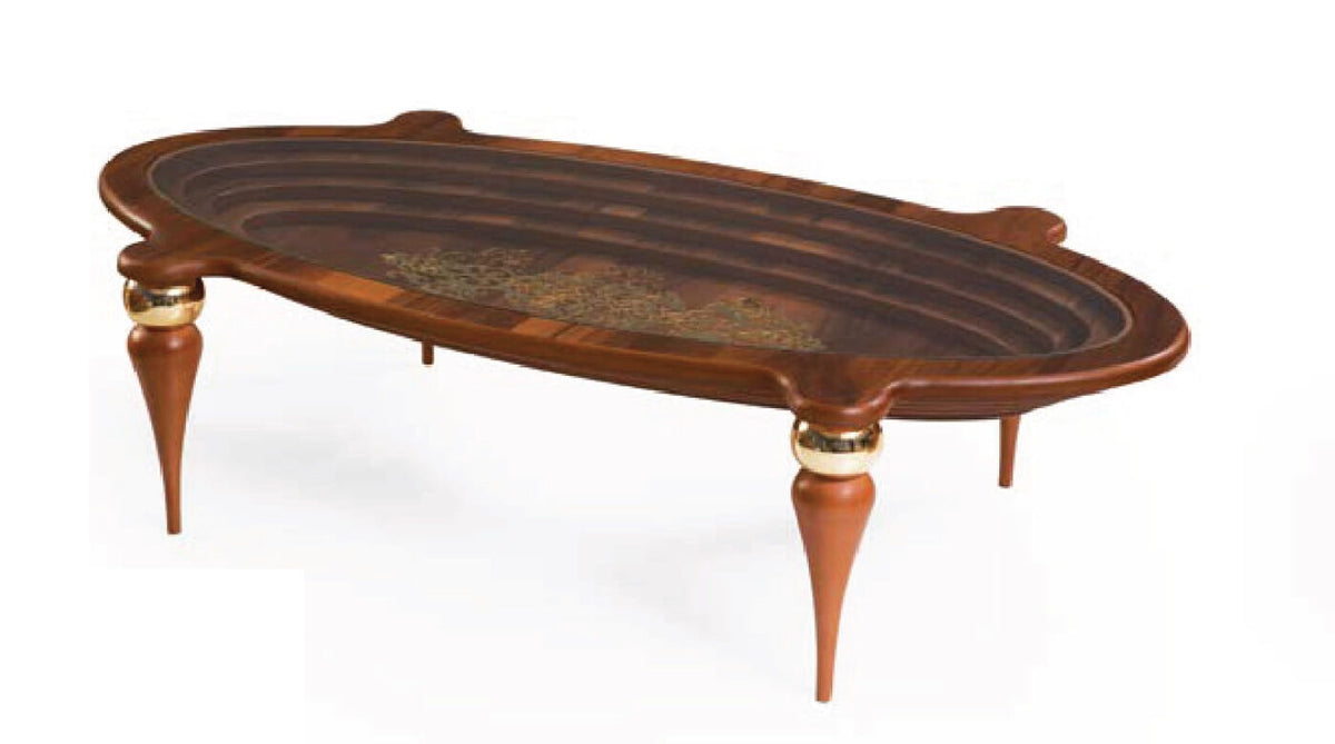 010 Walnut Gold Center Table