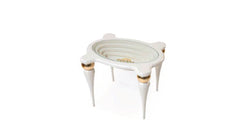 011 Walnut Gold Side Stool