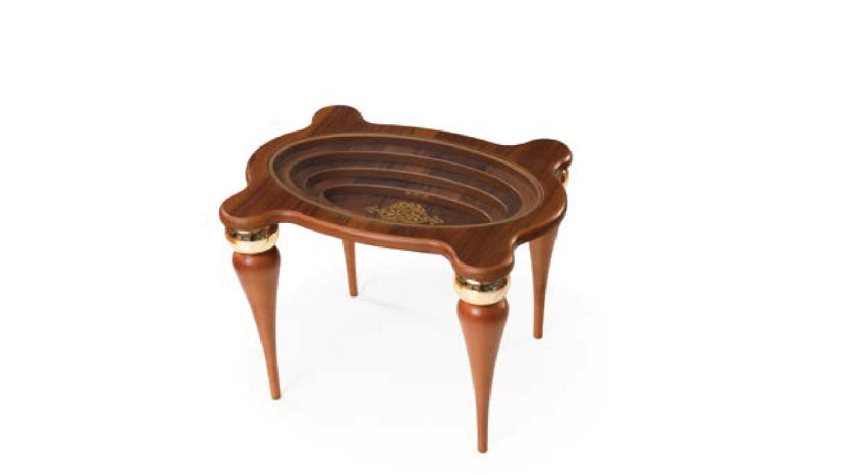 011 Walnut Gold Side Stool