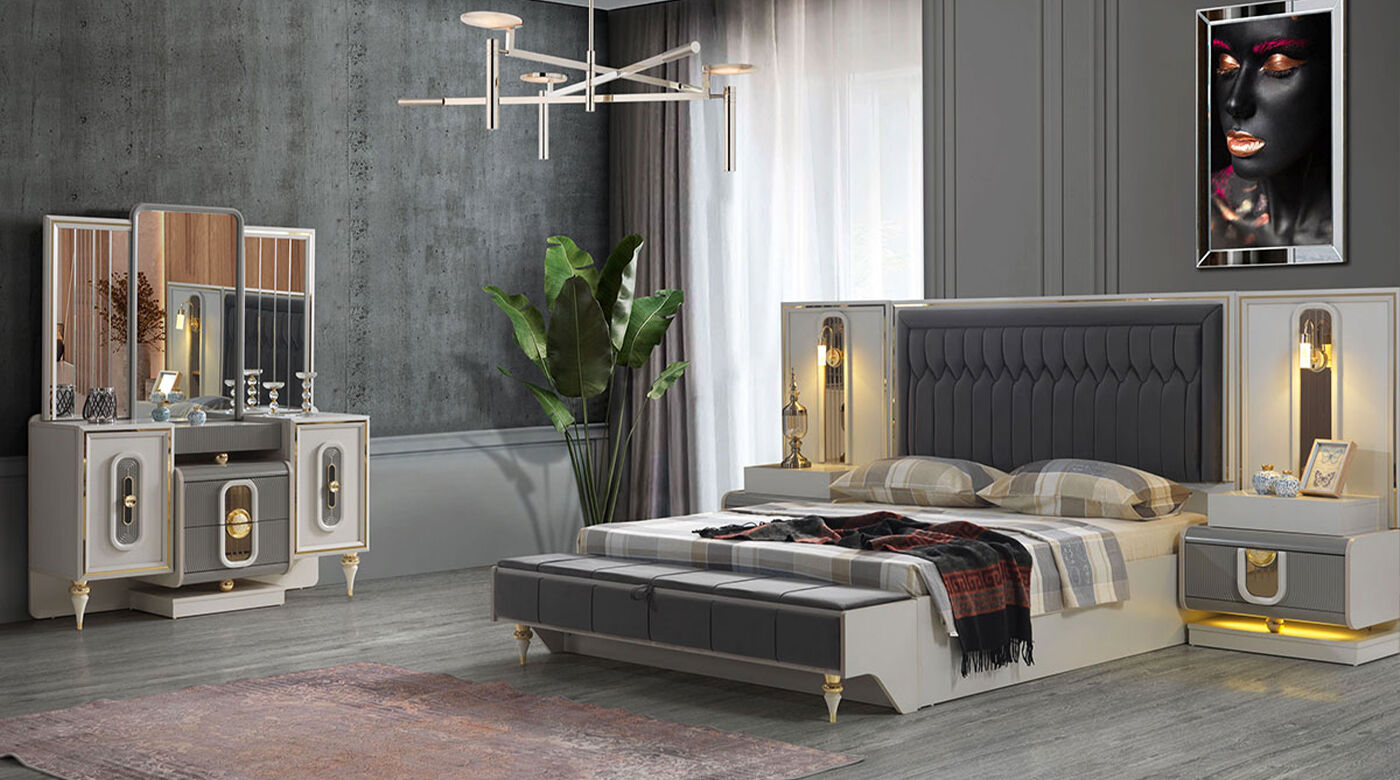 Galata Bed Set with Wardrobe