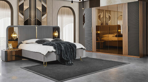 Odessa Bed Set with Wardrobe - Thumbnail