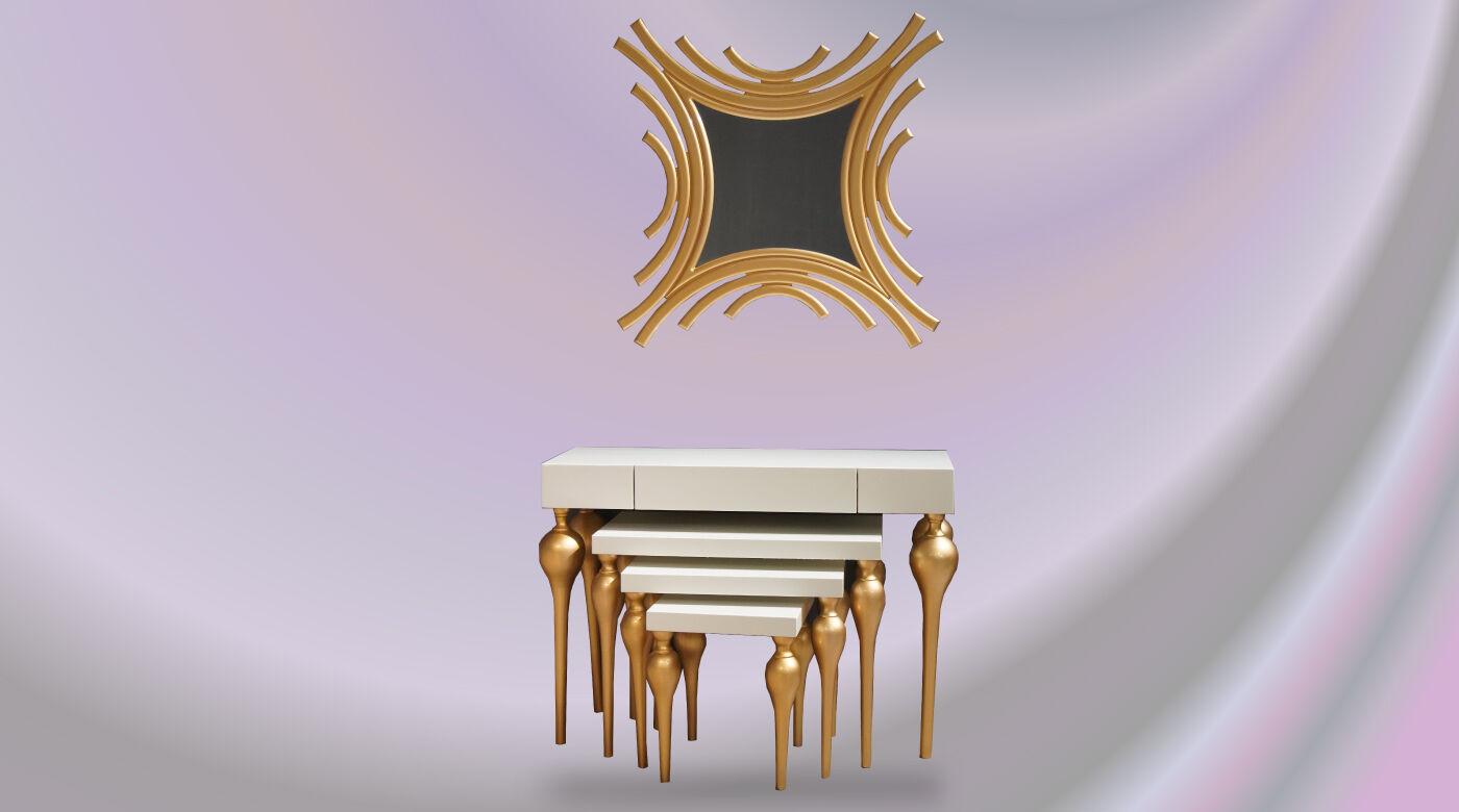 Takdir Console with 3 Side Stools