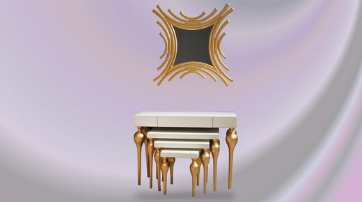 Takdir Console with 3 Side Stools - Thumbnail (0)